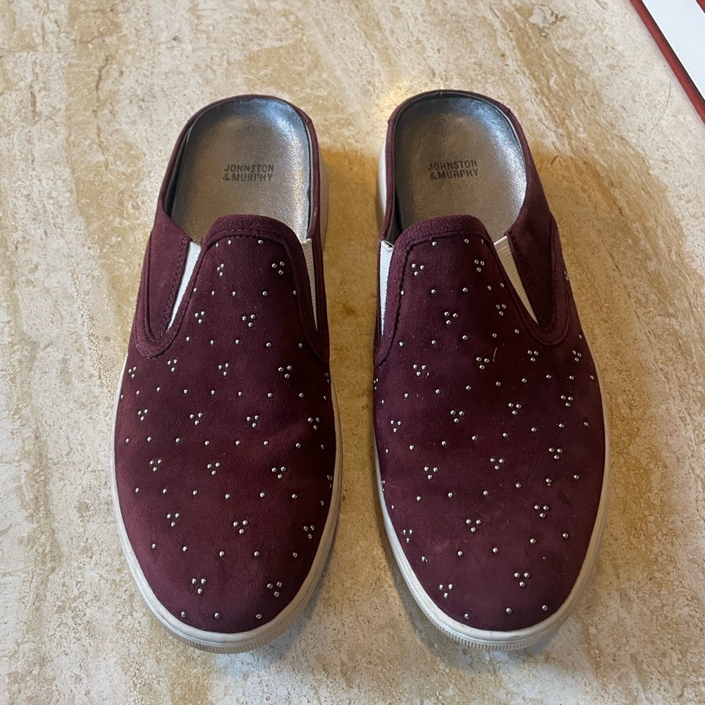 Johnston & Murphy Emilie Slip On Sneaker Suede Mules - Picture 3 of 9